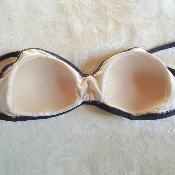 Popina Boutique Navy Blue Bikini Swim Top L - Picture 4 of 9